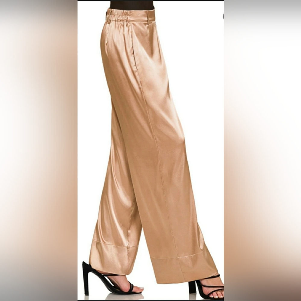 Chic Satin Maxi Skirt in Tan